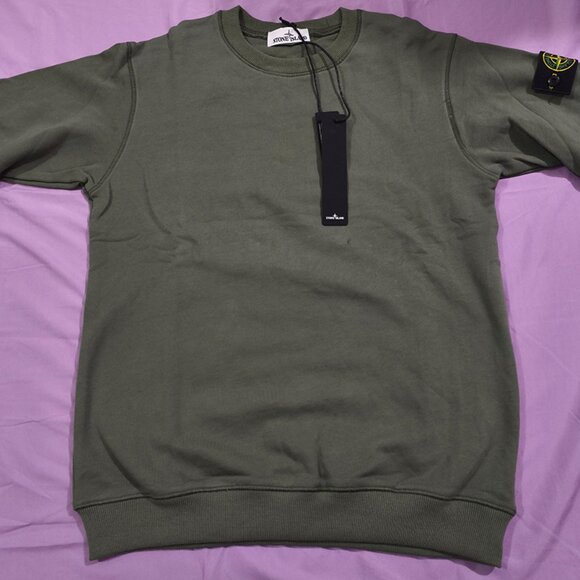Stone Island Olive Green Crew Neck Sweatshirt - Picture 2 of 7